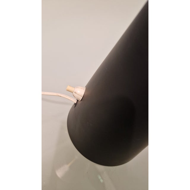 Metal Table Lamp in Iron, Brass and Glass with Black Lampshade, 1950s For Sale - Image 7 of 11