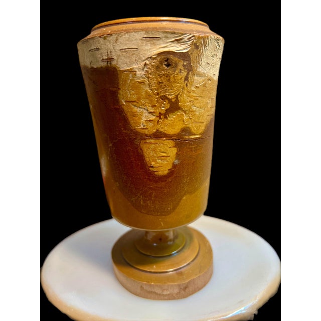 Wood Mid-Century Birch Bark Wood Goblet Folk Art Vintage Souvenir — Lake Geneva, Wisconsin For Sale - Image 7 of 11