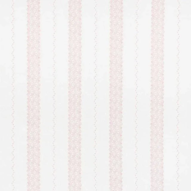 Sample - Schumacher Nauset Stripe Fabric in Blush For Sale