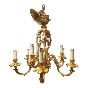 Large Bronze Dore 9 Arm Chandelier