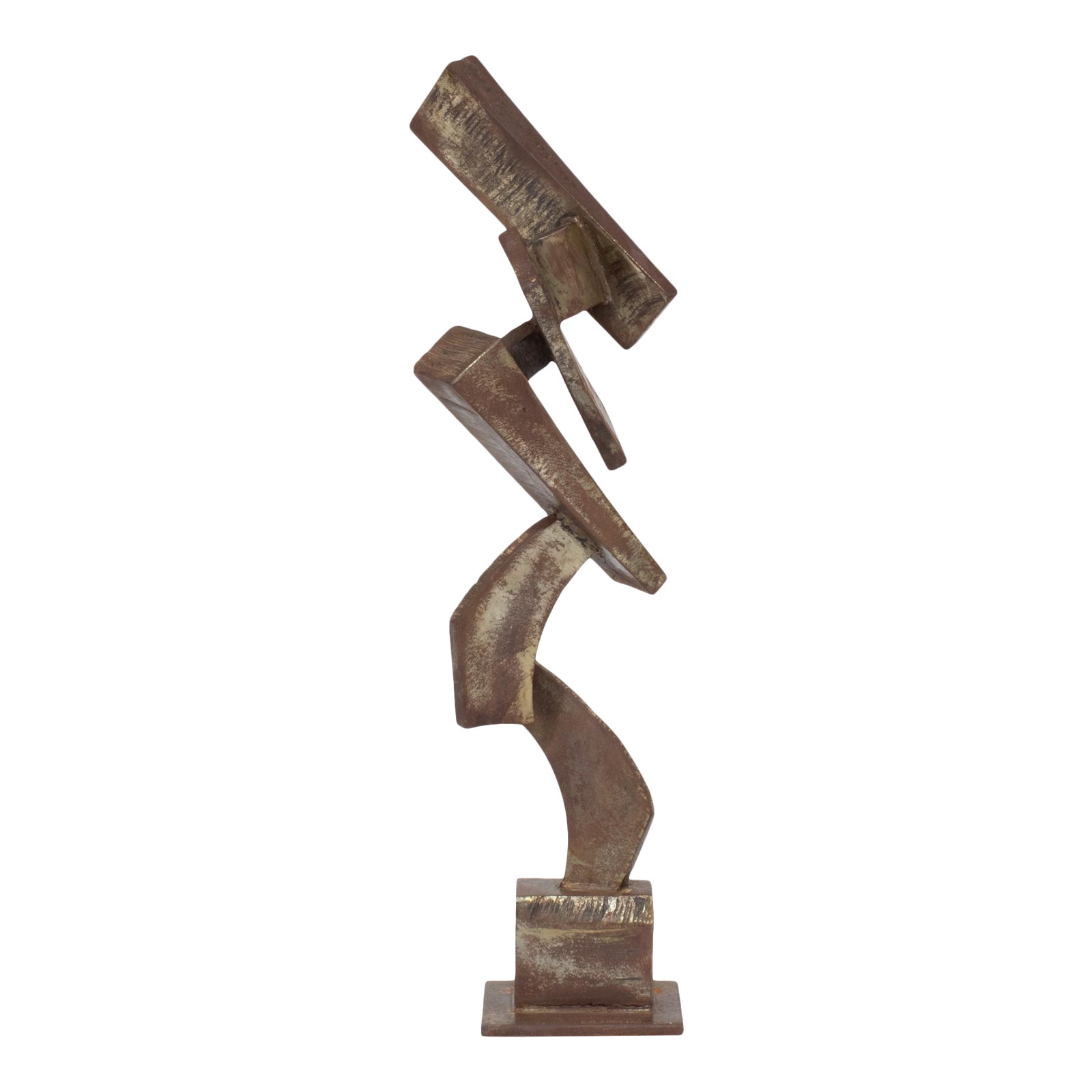Vintage Mid Century Brutalist Metal Sculpture By Peter Calaboyias Chairish