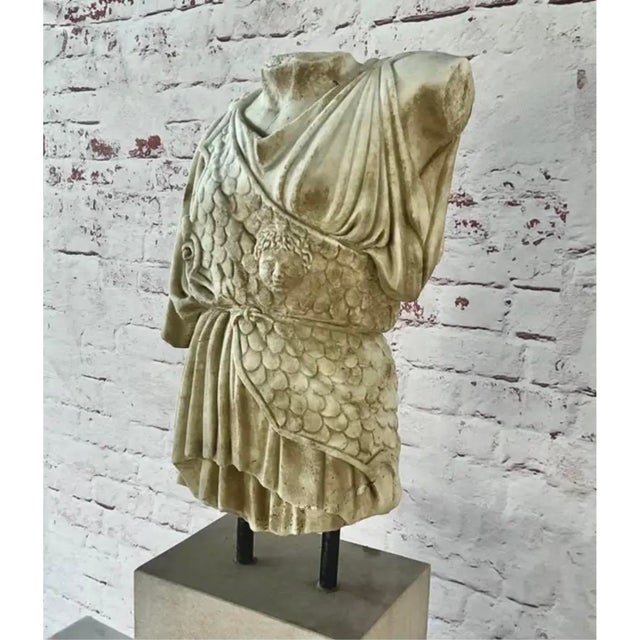 Greek Roman Marble Torso Sculpture on Iron Stand, 20th Century, Italy For Sale - Image 17 of 18