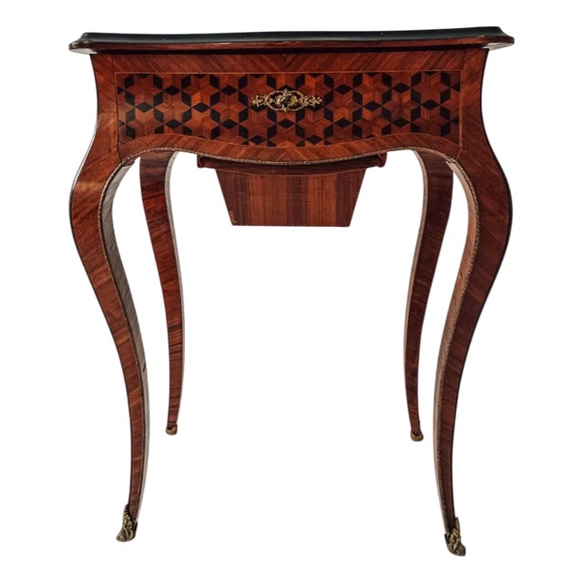 Louis XV / Louis-Philippe Marquetry Vanity Table, 1850-1900 For Sale