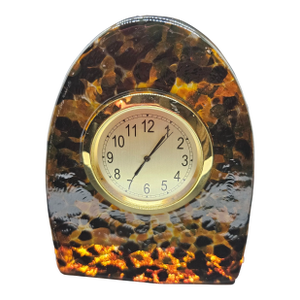Steven Smeyers Art Glass Paperweight Clock Signed 4” Diameter