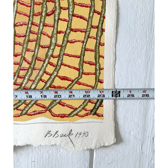 Barbara Beck 1993 Abstract Painting on Paper - Signed/Dated/Unframed For Sale - Image 11 of 11