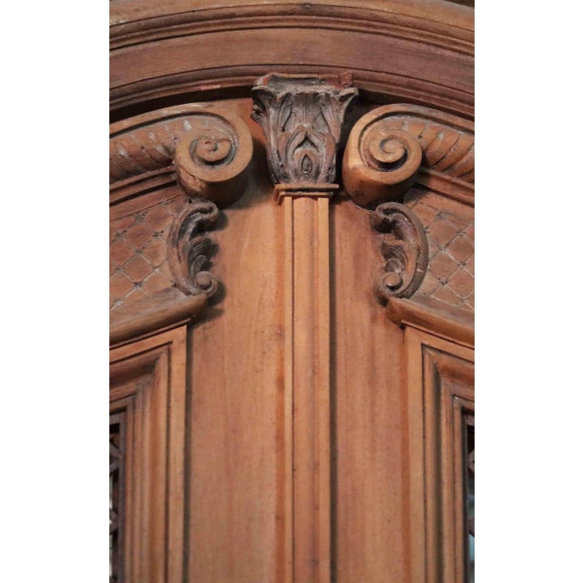 1900 - 1909 Antique Arched Large Carved Double Entry Doors For Sale - Image 5 of 5