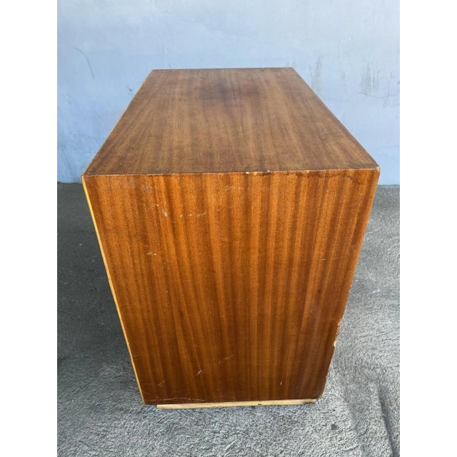 Yellow 1940s Restored Mahogany Nightstand With Rattan Accents For Sale - Image 8 of 11