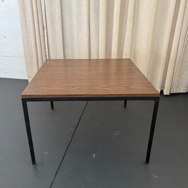 Knoll 1960s Mid-Century Modern Florence Knoll Square T-Angle Faux Wood Coffee Table For Sale - Image 4 of 8