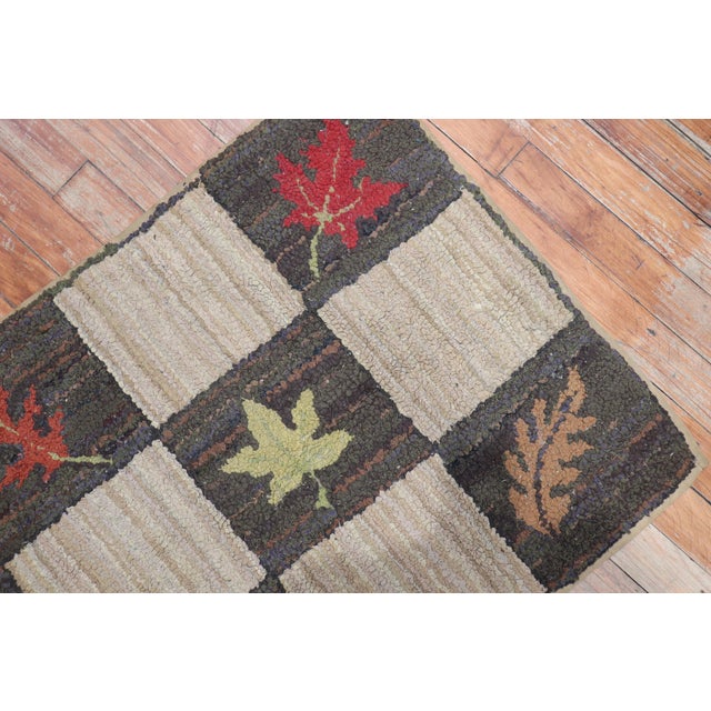 Mid 20th Century American Hooked Floral Rug - 2' x 2'11" For Sale - Image 9 of 18