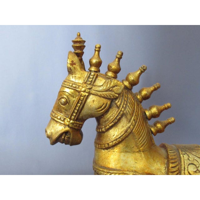 Gold Horse Statue, 1960, Golden Wood For Sale - Image 8 of 18