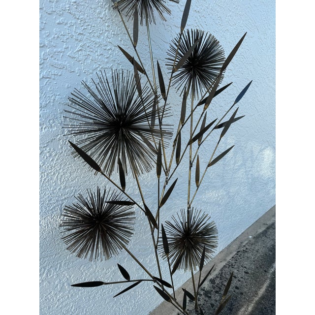 C Jere Signed 1979 Large Brass Pom Pom Wall Art Sculpture MCM For Sale - Image 12 of 12