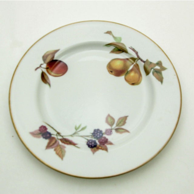 Mid 20th Century Royal Worcester England Evesham Fruit Design Porcelain Lunch Dessert Plate For Sale - Image 10 of 10