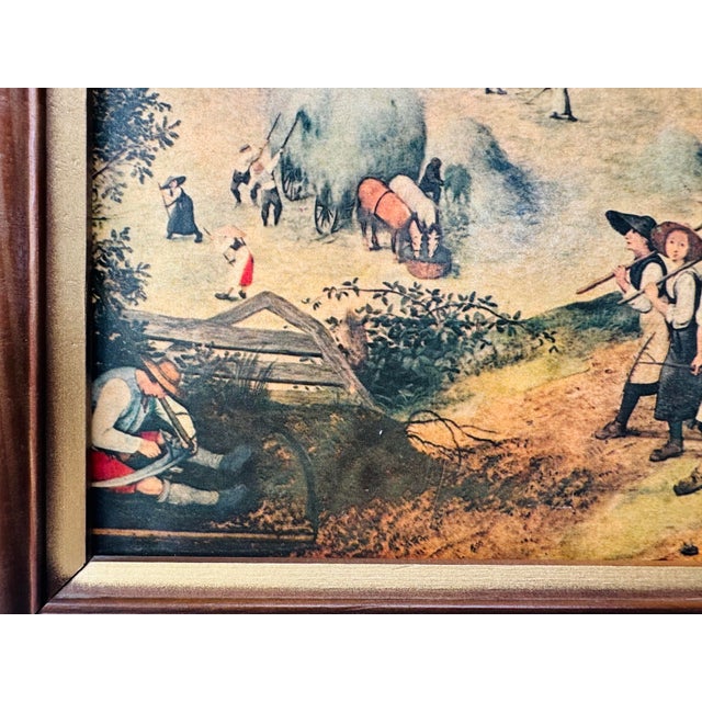 Vintage 1960s Pieter Bruegel Haymaking Framed Art Print For Sale - Image 4 of 9