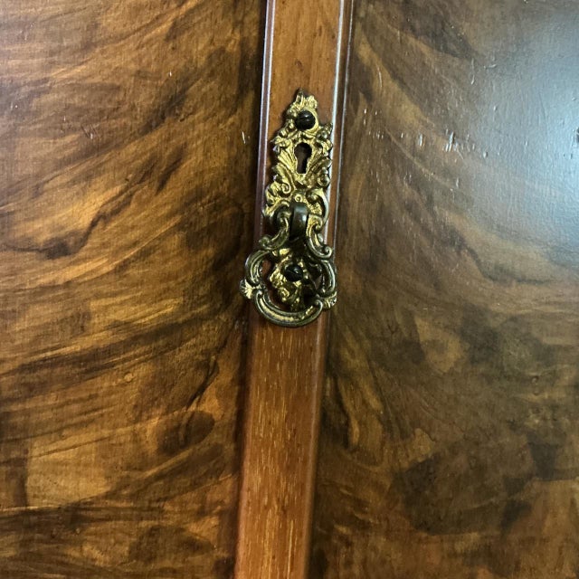 Wood Art Nouveau French Burr Walnut Music Cabinet, 1900 For Sale - Image 7 of 8