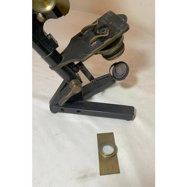 Share Rare Antique 1800's Solid Brass Mozstertz Lab Microscope Scientific Instrument For Sale - Image 11 of 12