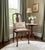 1960s Vintage Queen Anne Mahogany Side Chair, Brass Studs Beige Fabric For Sale - Image 4 of 11