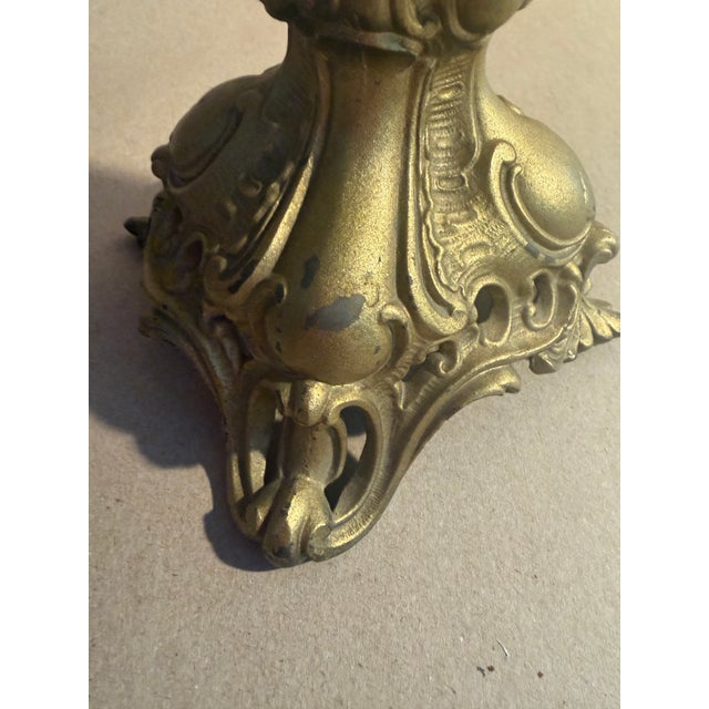 Victorian Era Cast Iron Gilted Table Top Mirror For Sale - Image 4 of 8