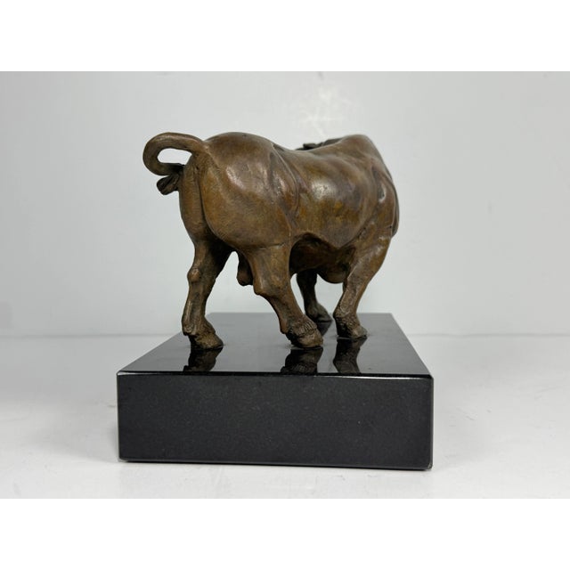 Bronze Solid Bronze Bull on Marble Base For Sale - Image 8 of 8