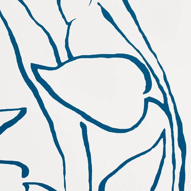 Contemporary SAMPLE - Schumacher Solandra Vine Wallpaper In Navy For Sale - Image 3 of 4