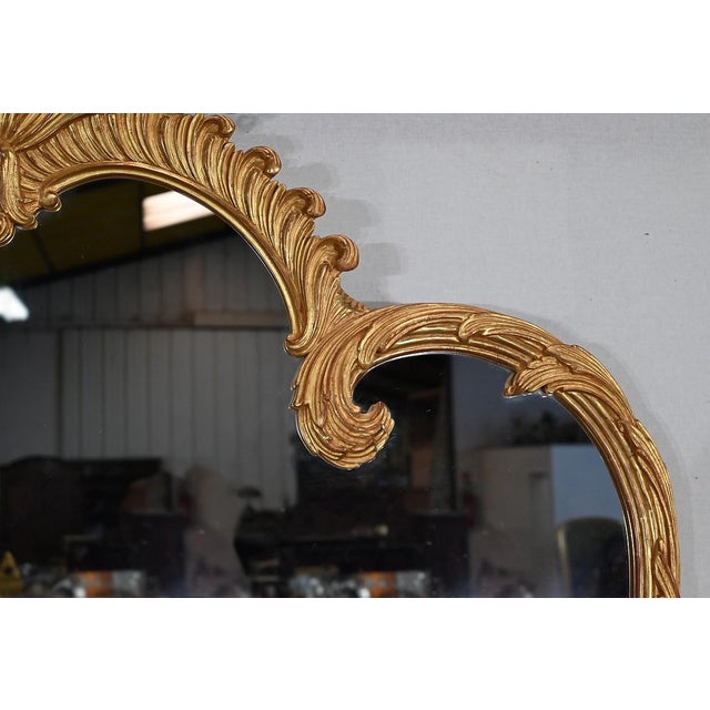 Antique Golden Wood Mirror in Louis XV Style For Sale - Image 10 of 18