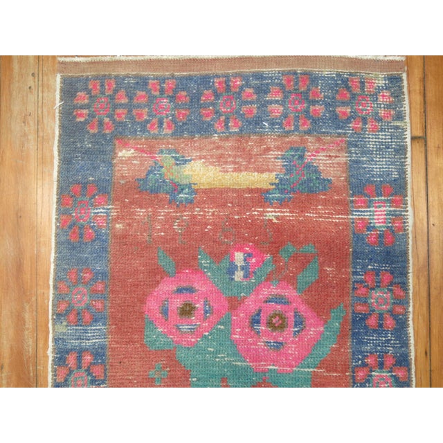 Textile Zabihi Collection 1965 Turkish Floral Narrow Runner - 1'9" x 9'1" For Sale - Image 7 of 8