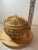 Tan Vintage Bent Rattan Wicker Basket W Handle & Lid Easter Egg 10” Boho Cottage For Sale - Image 8 of 11