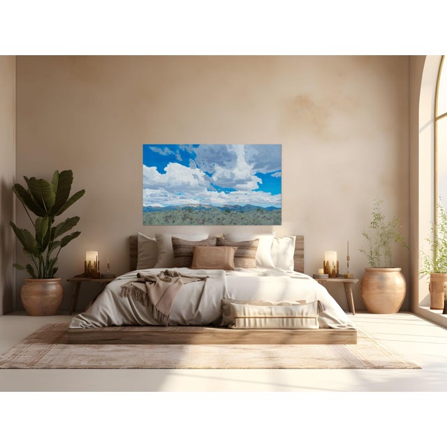 Where the Light Breaks by Michael Magrin | Oil on Canvas Mountain Landscape With Clouds For Sale - Image 12 of 14