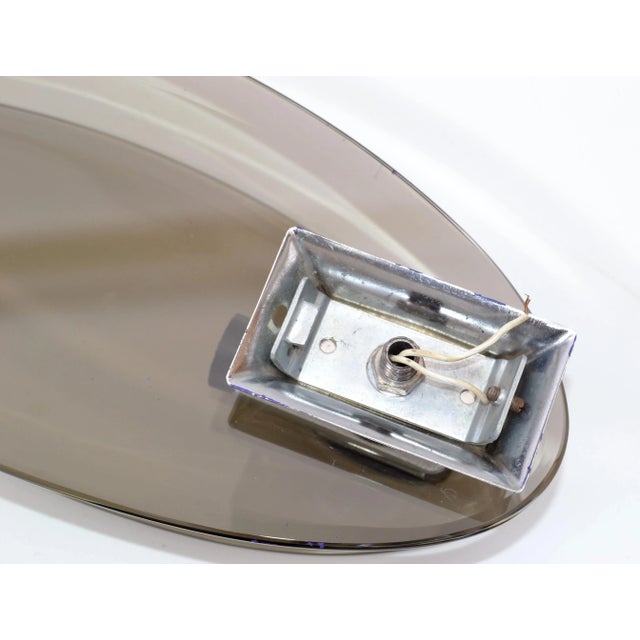 Pair, Vintage Fontana Arte Style Smoke Beveled Glass Sconces Wall Lights Italy For Sale - Image 11 of 13