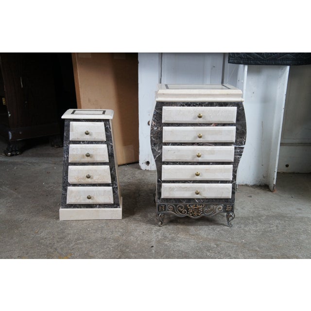 Vintage Tessellated Stone & Iron Jewelry Cabinet Commode Lingerie Semanier For Sale - Image 11 of 12