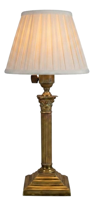 Vintage Patinated Brass Desk Lamp, 1950s