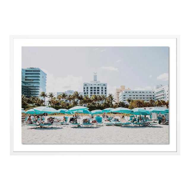 Miami III by Natalie Obradovich in White Framed Paper, Large Art Print For Sale
