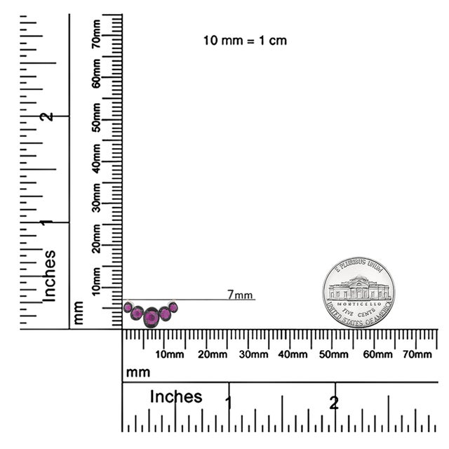 18K Rose Gold 3/4 Cttw Pave Diamonds and Graduated Red Ruby Gemstone Curved Bar Choker Necklace (G-H Color, SI1-SI2 Clarity)-Adjustable to 14" - 16.5" For Sale In New York - Image 6 of 6