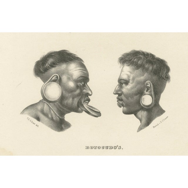 Brodtmann, Maxuruna and Botocudo Peoples, 1827, Lithographs, Set of 2 For Sale - Image 3 of 12