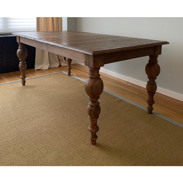 Rustic Restoration Hardware Grand Baluster Rectangular Extension Dining