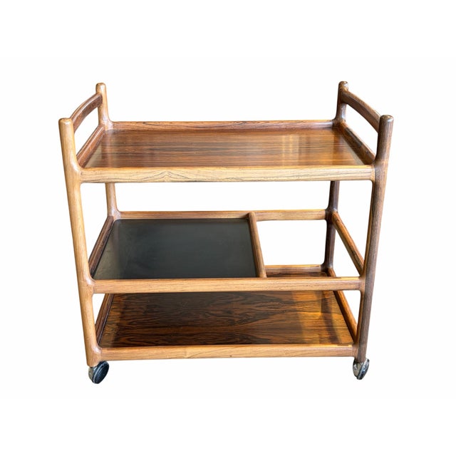 Mid-Century Modern Mid Century Danish Rosewood Bar Cart by Henning Korch for CFC Silkeborg For Sale - Image 3 of 6