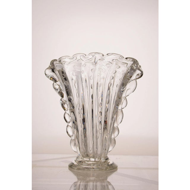 Venetian Crystal Murano Glass Vase by Ercole Barovier for Barovier & Toso, 1930s For Sale - Image 4 of 11