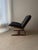 Mid-Century Modern Plywood Chair in Black Leather, 1970s For Sale - Image 5 of 11