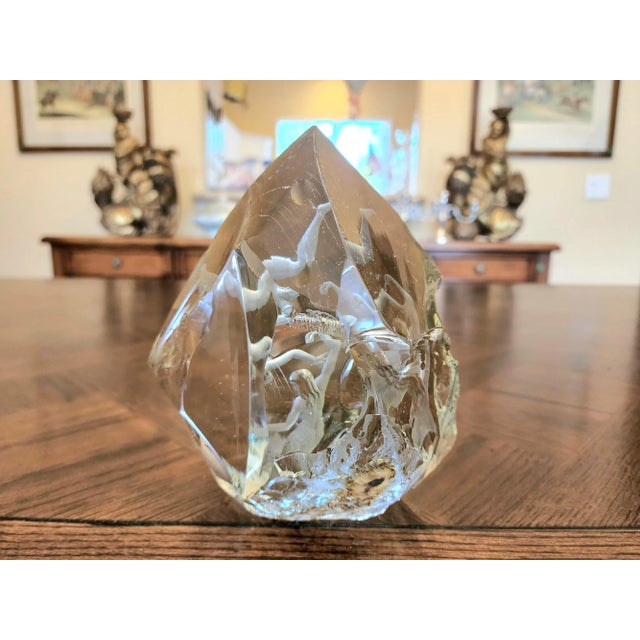 Beautiful Contemporary Swedish Intaglio Sculpted Ultra Fine Crystal For Sale - Image 9 of 13