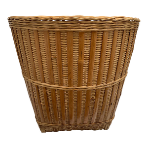 Vintage Asian Bamboo Wood Extra Large Storage or Tree Basket