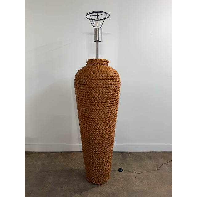 Wood 1990s Monumental Sculptural Rope Floor Lamp by Fusion Specialties For Sale - Image 7 of 17