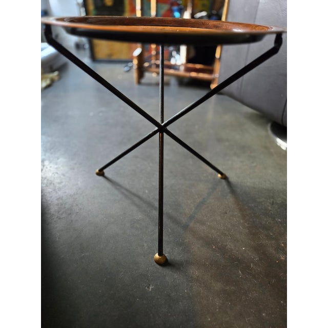 1960s 1960s Vintage Mid Century Italian Tole Neoclassical Folding Table For Sale - Image 5 of 10