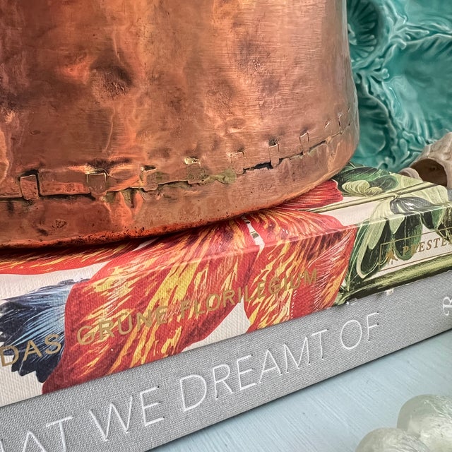 Copper Vintage Dovetailed Copper Bin With Forged Iron Handle For Sale - Image 8 of 9