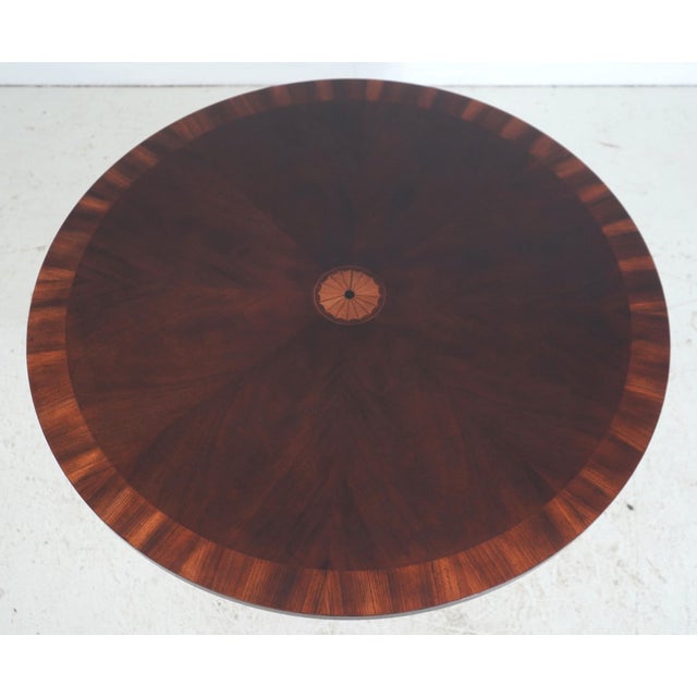 Traditional Round Duncan Phyfe Pedestal Base Dining Center Table For Sale - Image 3 of 12