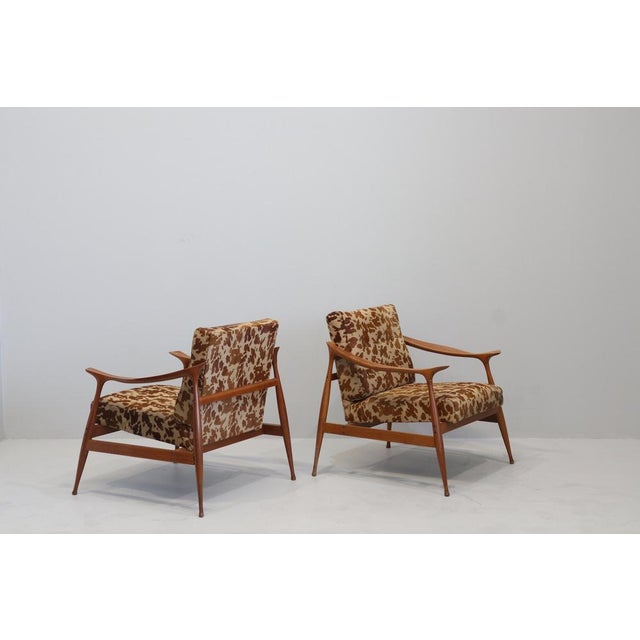 Brown Armchairs by Ico Parisi for Fratelli Reguitti, Italy, 1959, Set of 2 For Sale - Image 8 of 16