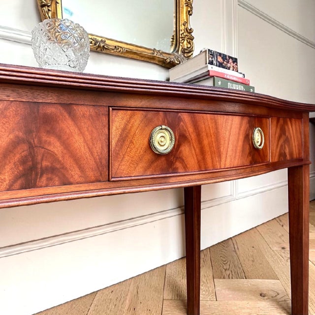 Wood Vintage Federal Flame Mahogany Console Table | Server | Desk For Sale - Image 7 of 10