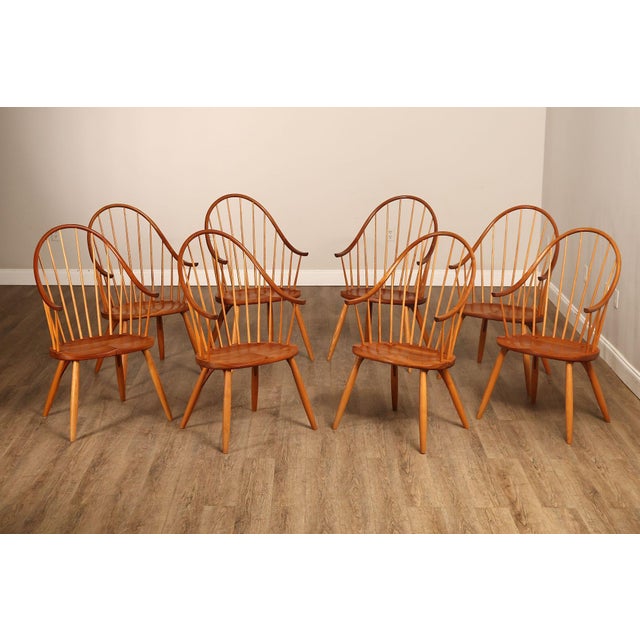 High Quality American Made Solid Cherry Dining Chairs By Thomas Moser Featuring The Continuous Arm Design With Flowing...
