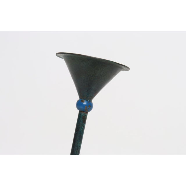 Pair of Milano Series Verdigris Bronze Candle Holders by Christian De Beaumont For Sale - Image 14 of 18