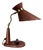 Mid-Century French Red Leather Wrapped Desk Lamp attributed to Jacques Adnet, 1950s For Sale
