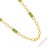 Metal Versatile Glow Green Cat Eye Gold Long Necklace For Sale - Image 7 of 9