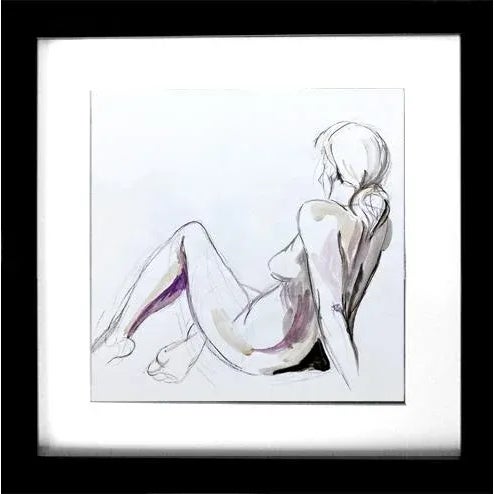 "Quick Sketch Vi" Contemporary Original Figure Drawing by Kathleen Ney, Tasteful Nude For Sale - Image 4 of 5